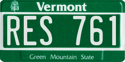 VT license plate RES761