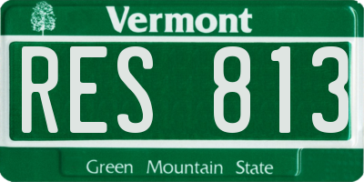 VT license plate RES813