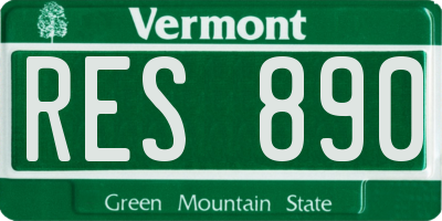 VT license plate RES890