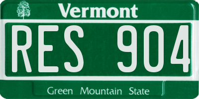 VT license plate RES904