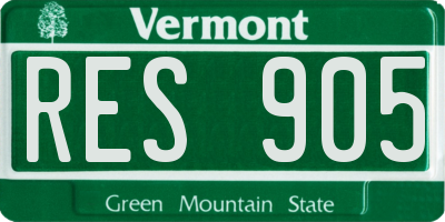 VT license plate RES905
