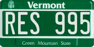 VT license plate RES995