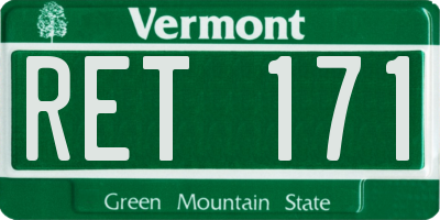 VT license plate RET171