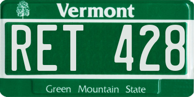 VT license plate RET428