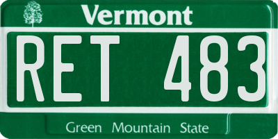 VT license plate RET483