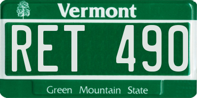 VT license plate RET490