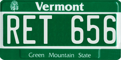 VT license plate RET656