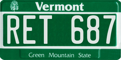 VT license plate RET687