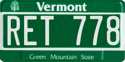VT license plate RET778