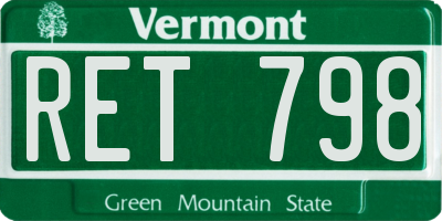 VT license plate RET798