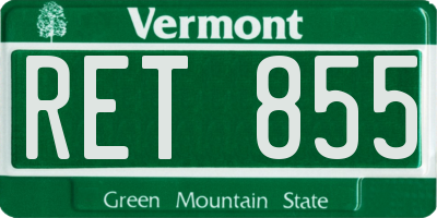 VT license plate RET855