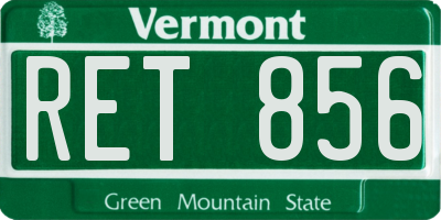 VT license plate RET856