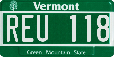 VT license plate REU118