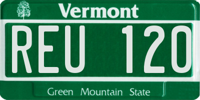 VT license plate REU120