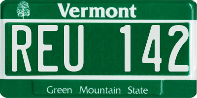 VT license plate REU142