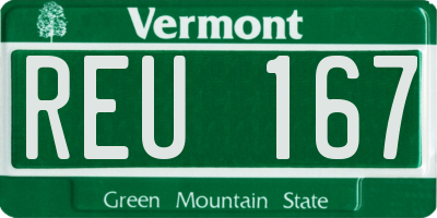 VT license plate REU167