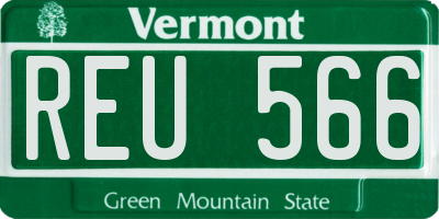 VT license plate REU566