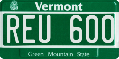 VT license plate REU600