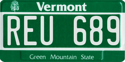 VT license plate REU689