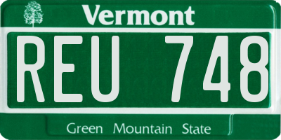 VT license plate REU748