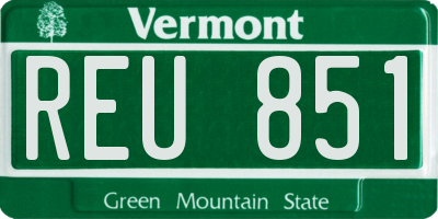 VT license plate REU851