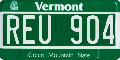 VT license plate REU904