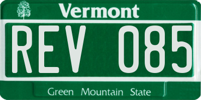 VT license plate REV085