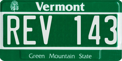 VT license plate REV143
