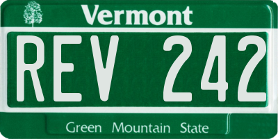 VT license plate REV242