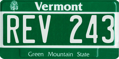 VT license plate REV243