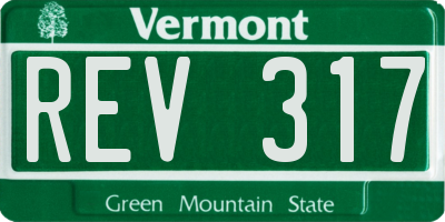 VT license plate REV317