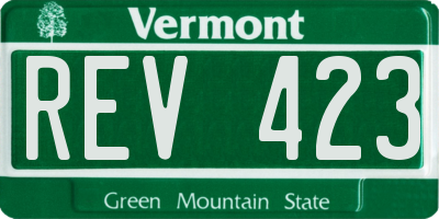 VT license plate REV423