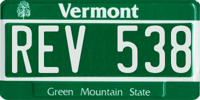 VT license plate REV538