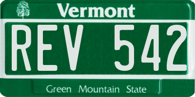 VT license plate REV542