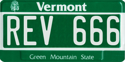 VT license plate REV666