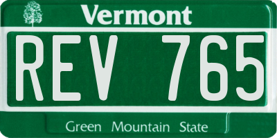 VT license plate REV765