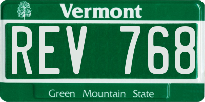 VT license plate REV768