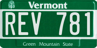 VT license plate REV781