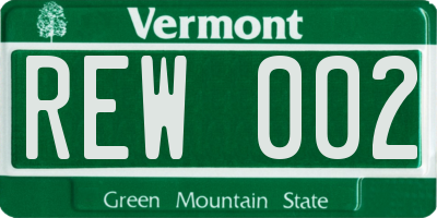 VT license plate REW002