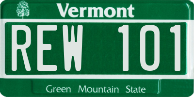 VT license plate REW101