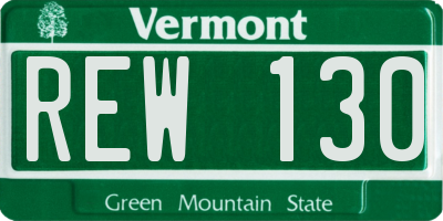 VT license plate REW130