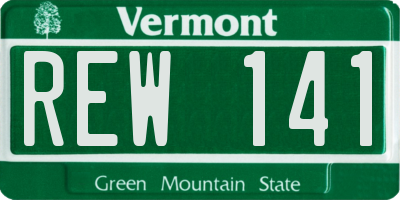 VT license plate REW141