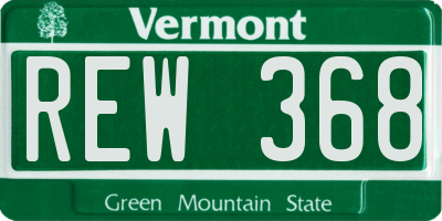 VT license plate REW368