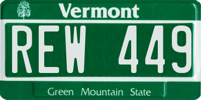 VT license plate REW449