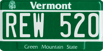 VT license plate REW520