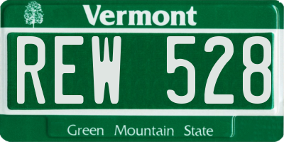 VT license plate REW528