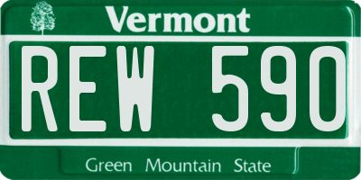 VT license plate REW590