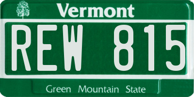 VT license plate REW815