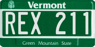 VT license plate REX211