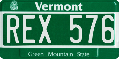 VT license plate REX576
